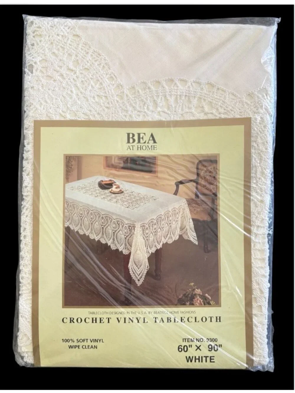 VTG Crocheted Lace Tablecloth Cottage Core Grandmacore Rectangle New 60 x 90